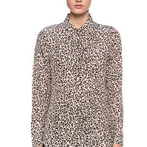 Equipment Earl 100% Silk Blouse- Cheetah/ Leopard Print Button Down